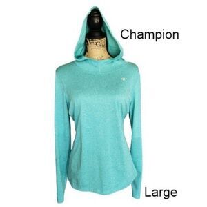 Champion Teal Hoodie Power Train Lightweight Pullover Women's Large NWOT